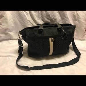 Coach black diaper/multi fiction bag